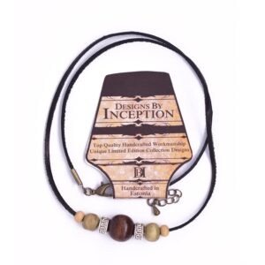 Dark Enchanted Wood Nature Design - Beaded Necklace for Men - Gift Box